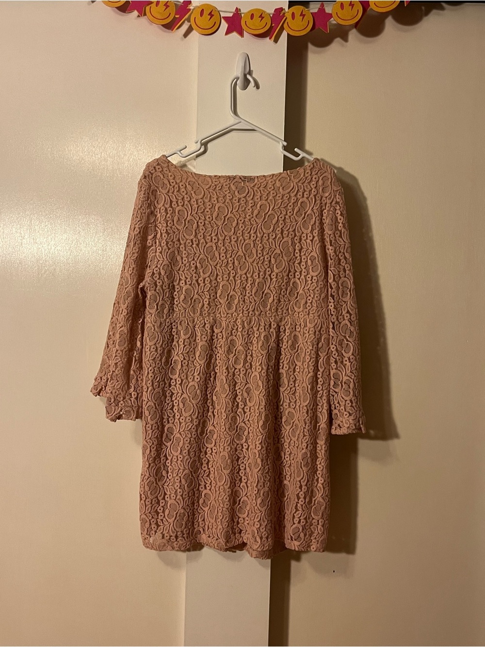 Style & Co. Blush Pink Lace Long Sleeve Swing Dress - Picture 4 of 4